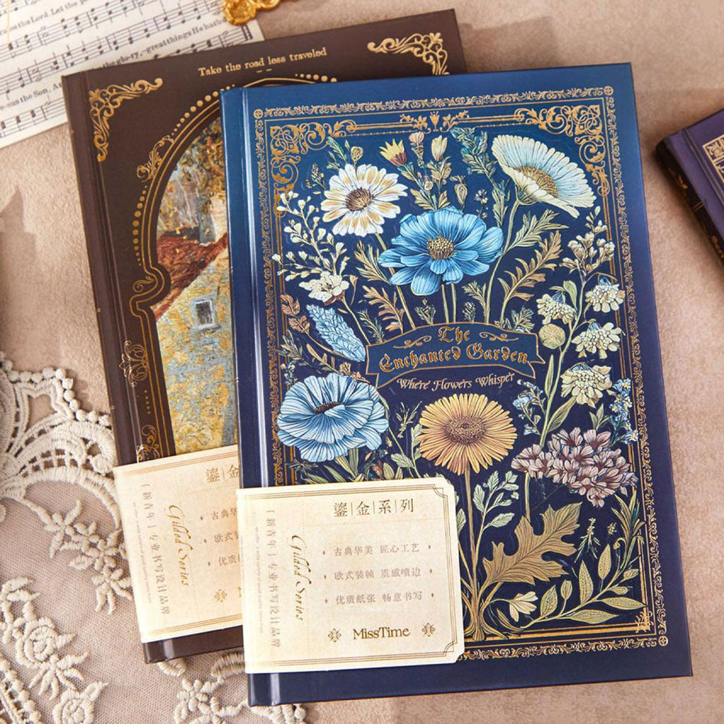 Gilded Garden · Vintage Gold-Edged Hardcover Notebook (A5 | 96 sheets)