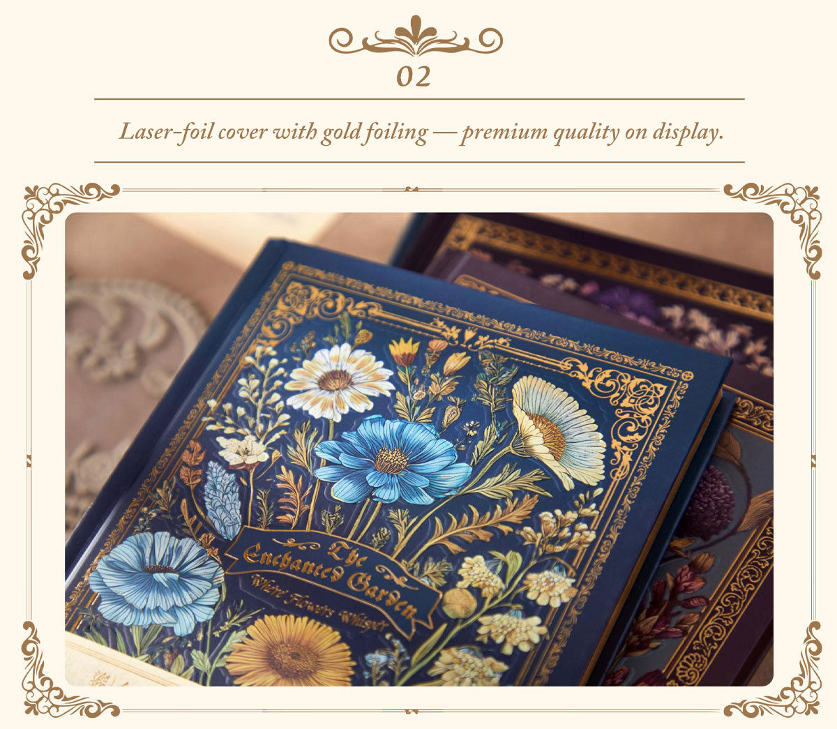 Gilded Garden · Vintage Gold-Edged Hardcover Notebook (A5 | 96 sheets)