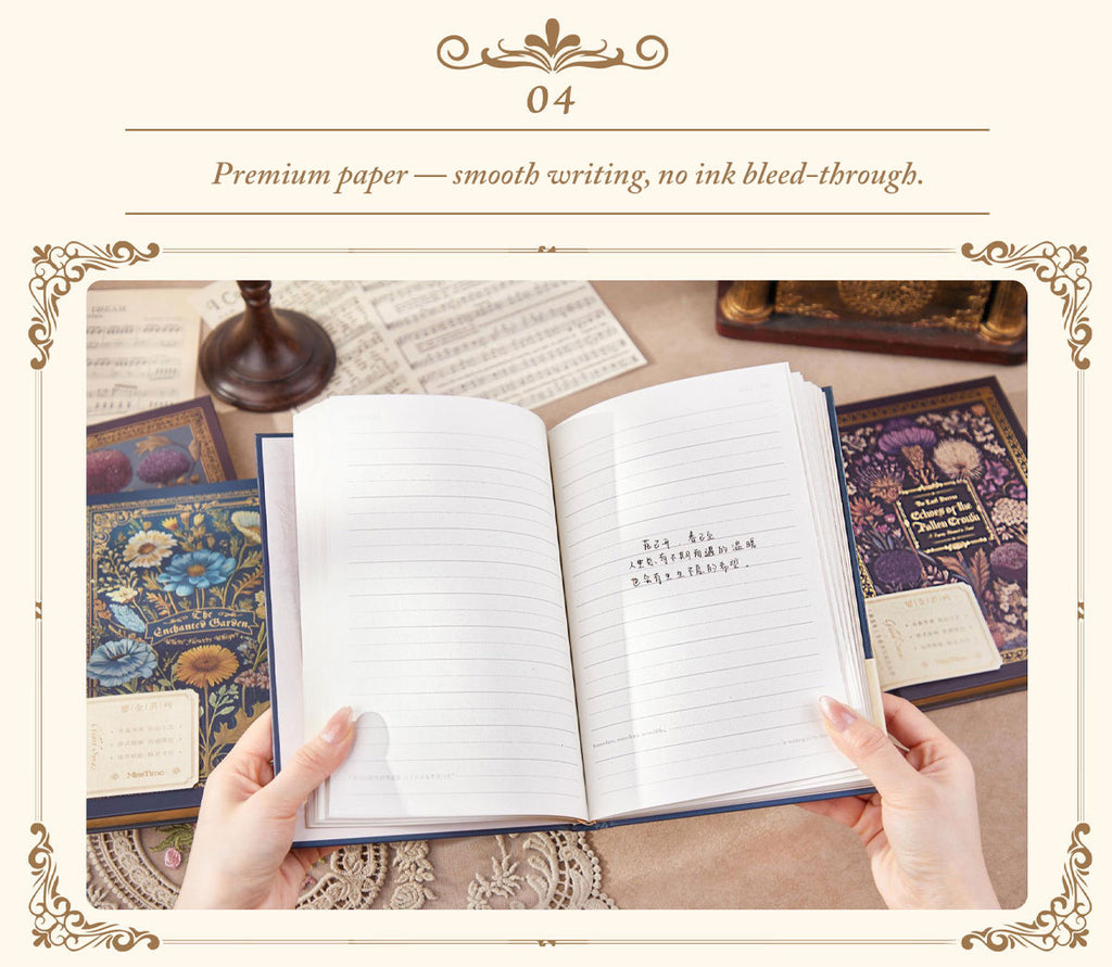 Gilded Garden · Vintage Gold-Edged Hardcover Notebook (A5 | 96 sheets)