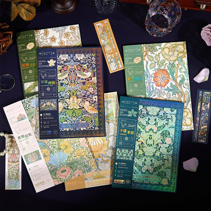 Secret Garden · Botanical Tapestry — Vintage Illustrated B5 Notebook (40 sheets)