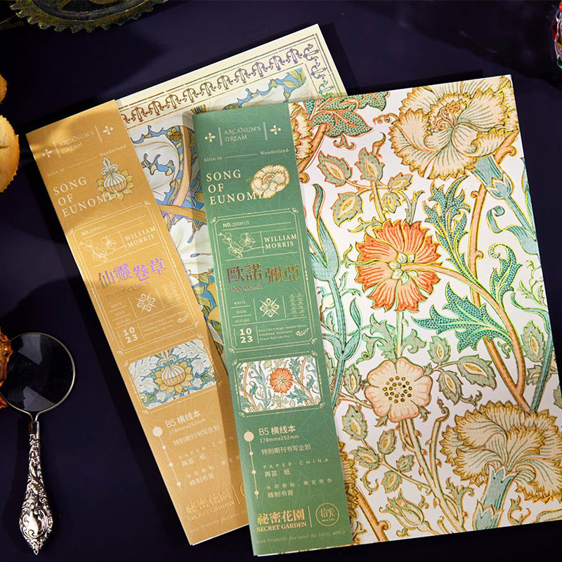 Secret Garden · Botanical Tapestry — Vintage Illustrated B5 Notebook (40 sheets)
