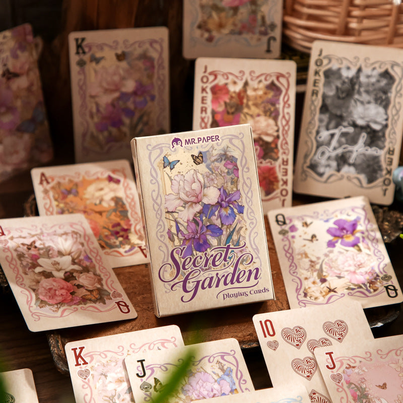 Secret Garden · Butterfly & Floral Frame — Vintage Illustrated Playing Cards · Poker
