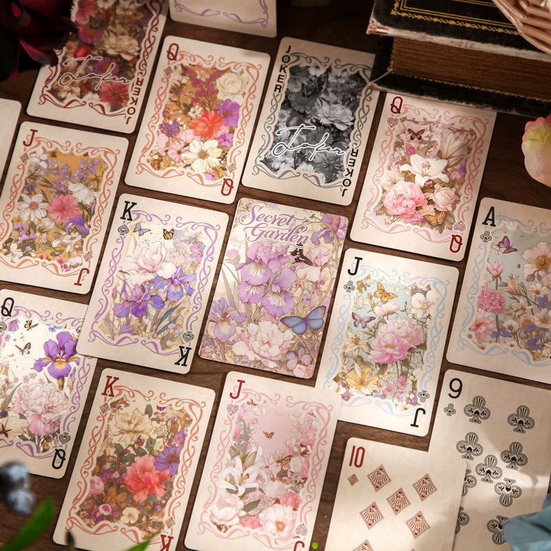 Secret Garden · Butterfly & Floral Frame — Vintage Illustrated Playing Cards · Poker