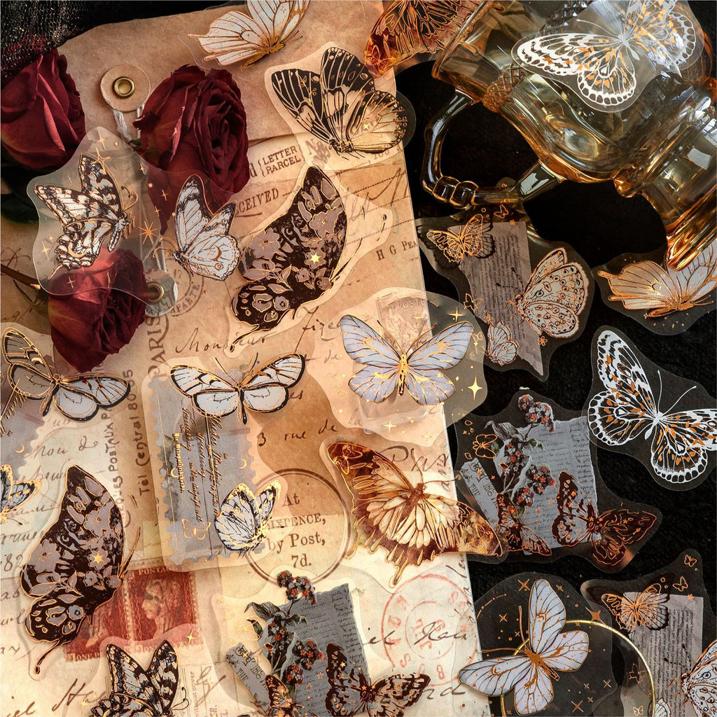 “Twilight Gilding” Vintage Gold-Foil PET Sticker Pack
