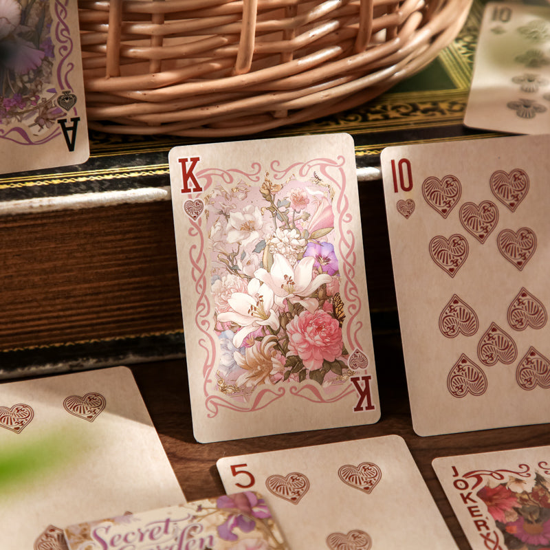 Secret Garden · Butterfly & Floral Frame — Vintage Illustrated Playing Cards · Poker