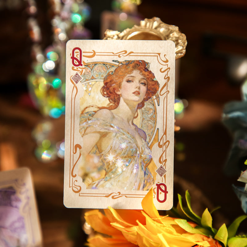 Gilded Flower Dream · Floral Crown Muse — Vintage Illustrated Playing Cards · Poker