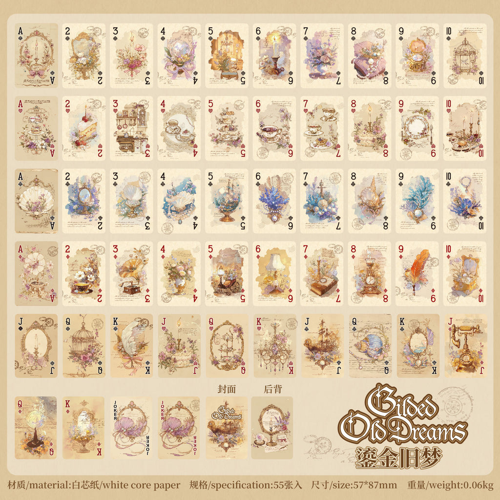 Gilded Old Dreams · Floral Letters — Vintage Illustrated Playing Cards · Poker