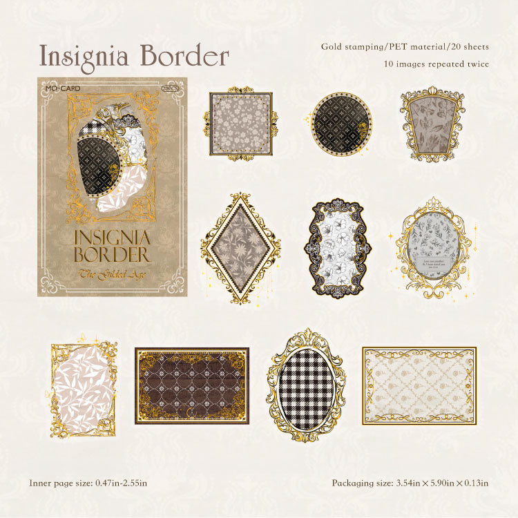 “Twilight Gilding” Vintage Gold-Foil PET Sticker Pack
