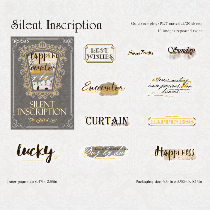 “Twilight Gilding” Vintage Gold-Foil PET Sticker Pack