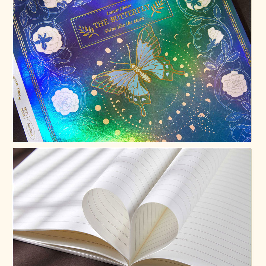 Starlit Butterfly Whispers — Vintage Illustrated B5 Notebook Set (40 sheets *4)